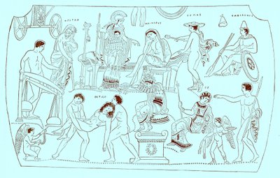 Ransom of Hektor, Illustration from History of Greece by Victor Duruy, Published 1890 by American School
