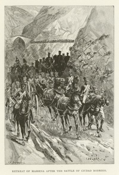 Retreat of Massena after the Battle of Ciudad Rodrigo by American School
