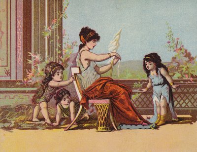 Roman Lady and Children by American School