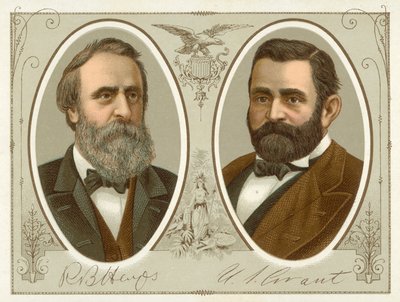 Rutherford B Hayes, Ulysses S Grant by American School