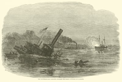 The Confederate Ram Albemarle Attacking the Federal Gun-Boats off Plymouth, October 1864 by American School