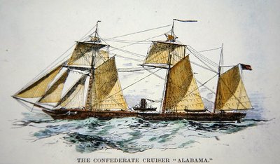 The Confederate Privateer Raider Alabama by American School