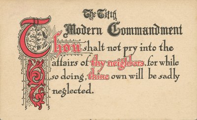The Fifth Modern Commandment by American School
