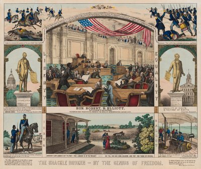 The Shackle Broken - By the Genius of Freedom, c.1860-1879 by American School