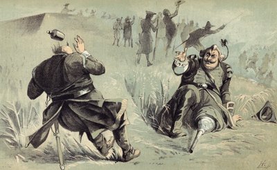 The Terrific Combat between General Risingh and Peter Stuyvesant before Fort Christina by American School