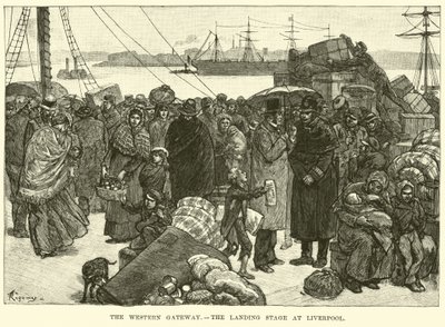 The Western Gateway, the Landing Stage at Liverpool by American School