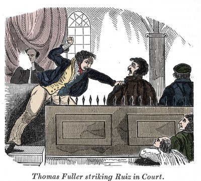 Thomas Fuller testifies against Ruiz, engraving from 