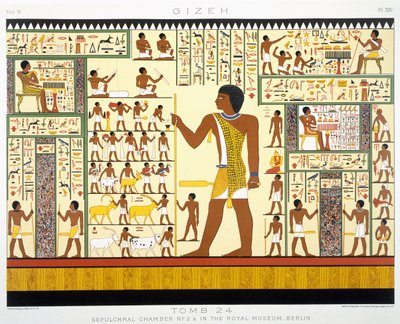 Tomb 24, Sepulchral Chamber No. 2a, from Gizeh, Volume II, plate XIV from Vol 2 Ancient Egypt by Samuel Augustus Binion, published 1887 by American School