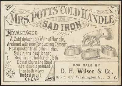 Trade Card for Mrs. Potts
