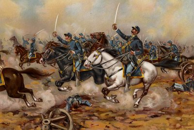 US Army, Cavalry Charge of the 5th Regulars, Gains Mill by American School