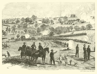 Union position near the center, Battle of Gettysburg, July 2, 1863 by American School