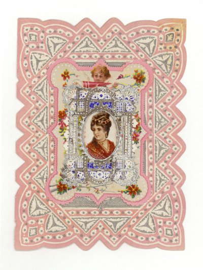 Victorian Lady on card by American School