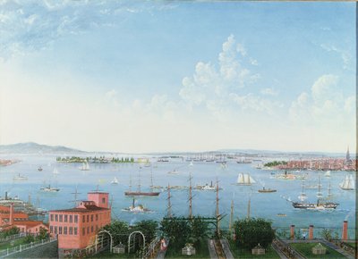 View of New York Harbour from Brooklyn Heights by American School