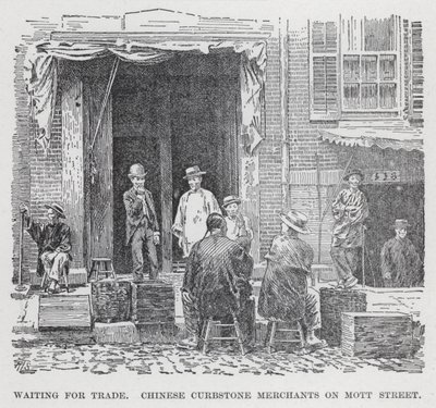 Waiting for Trade, Chinese Curbstone Merchants on Mott Street by American School