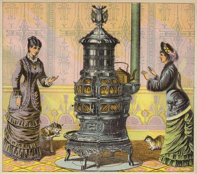 Warming Up by the Stove by American School