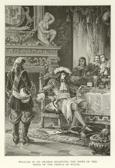 William III of Orange receiving the news of the birth of the Prince of Wales by American School