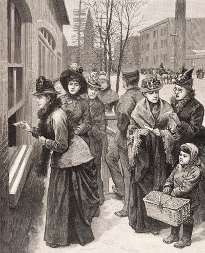 Women casting votes in Cheyenne, Wyoming, USA by American School