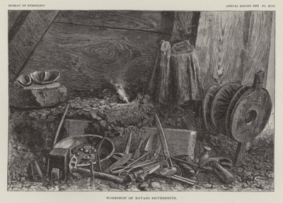 Workshop of Navajo Silversmith by American School