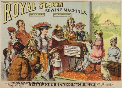 Young Girl Working a Sewing Machine by American School