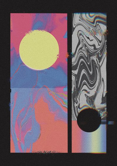 Cosmic Glitch Circles by Amy Louise Baker