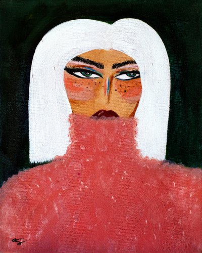 Woman in Pink Turtleneck by Amy Straley