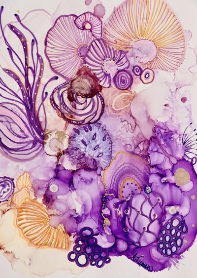 Purple Gold Fantasy Bloom by Amy Tieman