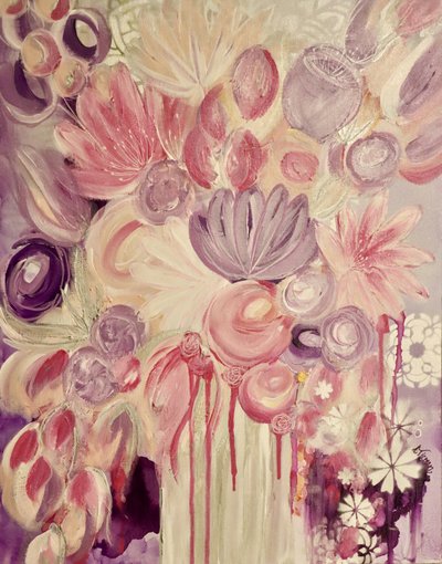 Soft Pink Purple Flowers by Amy Tieman