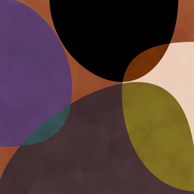 Mid Circles Terracotta Black 2 by Ana Rut Bre