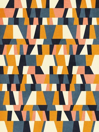 Rainbow Plus Shapes Blue Mustard 14 by Ana Rut Bre