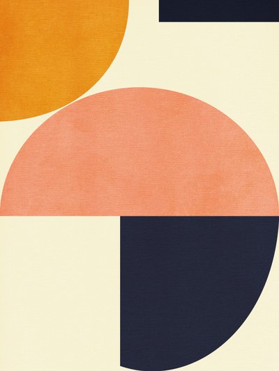 Rainbow Plus Shapes Blue Mustard 2 by Ana Rut Bre