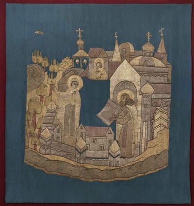 Appearance of the Mother of God to Saint Cyril of Belozersk in the Simonov Monastery Podea by Ancient Russian Art