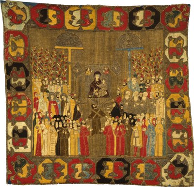 Palm Sunday Procession in Moscow on April 8, 1498. Zoe Palaiologina with daughters left under, Ivan III, Elena of Wallachia, D, 1498 by Ancient Russian Art