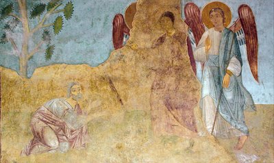 The Hospitality of Abraham Old Testament Trinity by Ancient Russian frescos