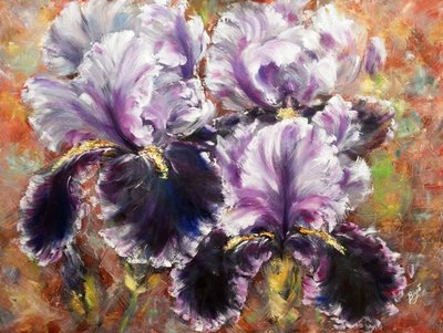 Vibrant Purple Irises by Anda Bieza