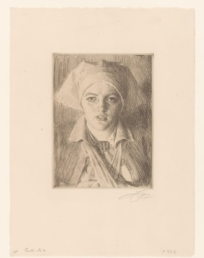 Portrait of Gulli II by Anders Leonard Zorn (signed by artist)