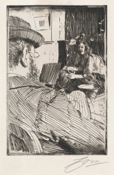Albert Besnard and His Model by Anders Zorn