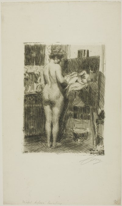Model before Picture by Anders Leonard Zorn