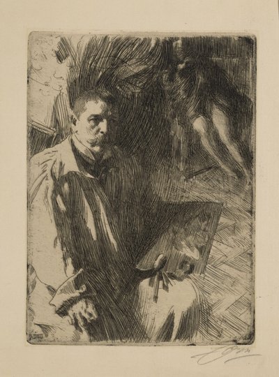 Self-Portrait with Model II by Anders Zorn