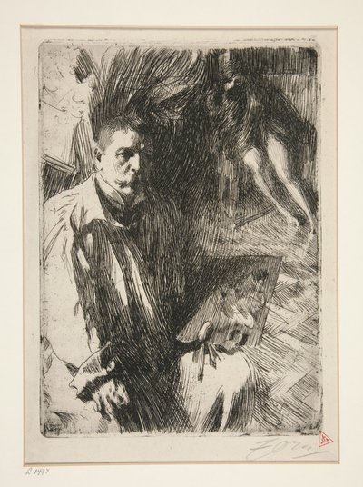 Self-Portrait with Model II by Anders Zorn