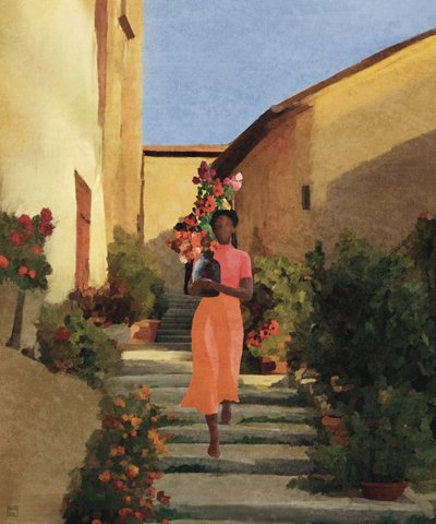 Woman Carrying Village Flowers by Andile Bokweni