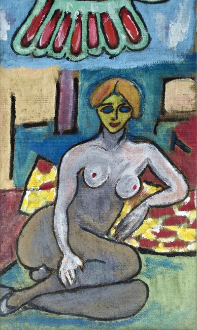 Female Nude with Yellow Face by Ando Gilardi