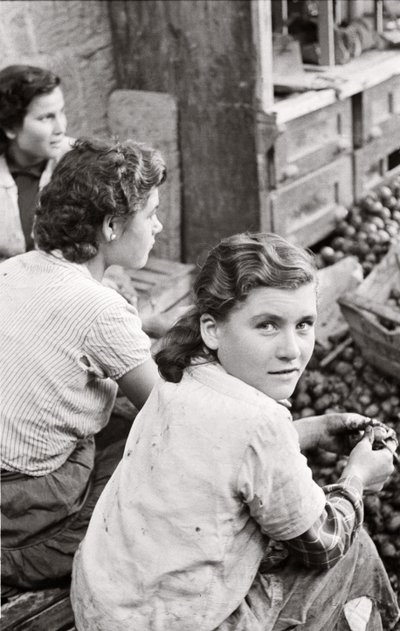 The Smile of a Young Girl Hulling Walnuts, Quaglino, Naples, Italy, c.1955 by Ando Gilardi