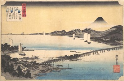 Sunset Glow at Seta, from the Series Eight Views of Omi Province by Ando Hiroshige