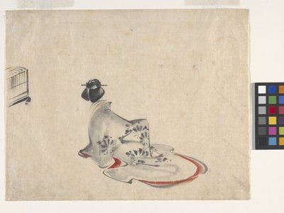 A Woman Bowing by Ando or Utagawa Hiroshige