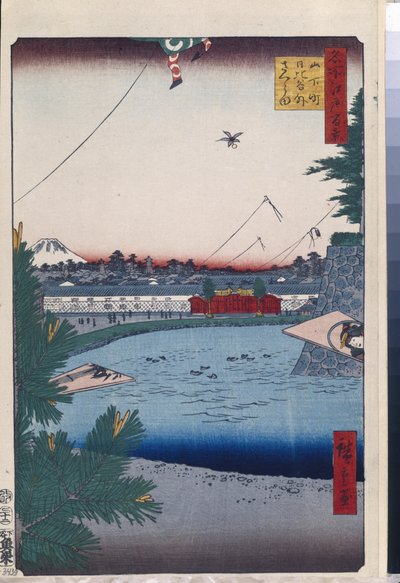 One Hundred Famous Views of Edo: Hibiya and Soto-Sakurada from Yamashita-cho by Ando or Utagawa Hiroshige