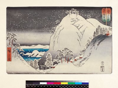 Bizen Ukazan, from the series Mountain and Sea, compared to wrestlers, pub. 19th century by Ando or Utagawa Hiroshige