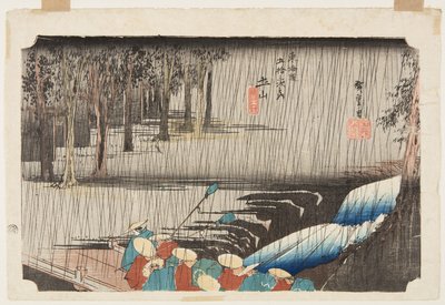 Tsuchiyama: Spring Rain by Ando or Utagawa Hiroshige