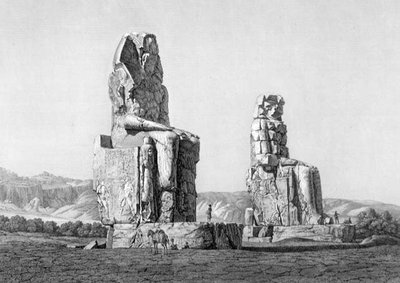 View of the two colossus at Memnonium, Thebes, plate 20 from Vol II of 