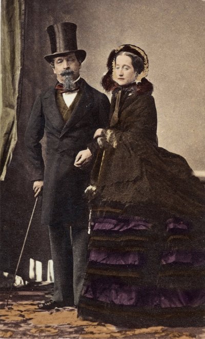 Napoleon III and Empress Eugenie by Disderi - circa 1865 - Digital colouring by Andre Adolphe Eugene Disderi