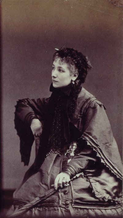 Portrait of Sarah Bernhardt in town costume by Andre Adolphe Eugene Disderi